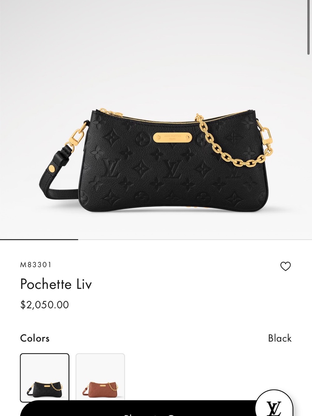 Louis Vuitton Black liv Monogram Empreinte Leather Shoulder Bag - Picture 11 of 12